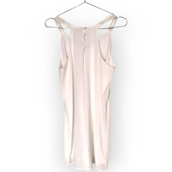 Naked Zebra Womens Dress Sz M Mini White‎ Racer Back Buttons Beachy Coastal - Picture 6 of 8